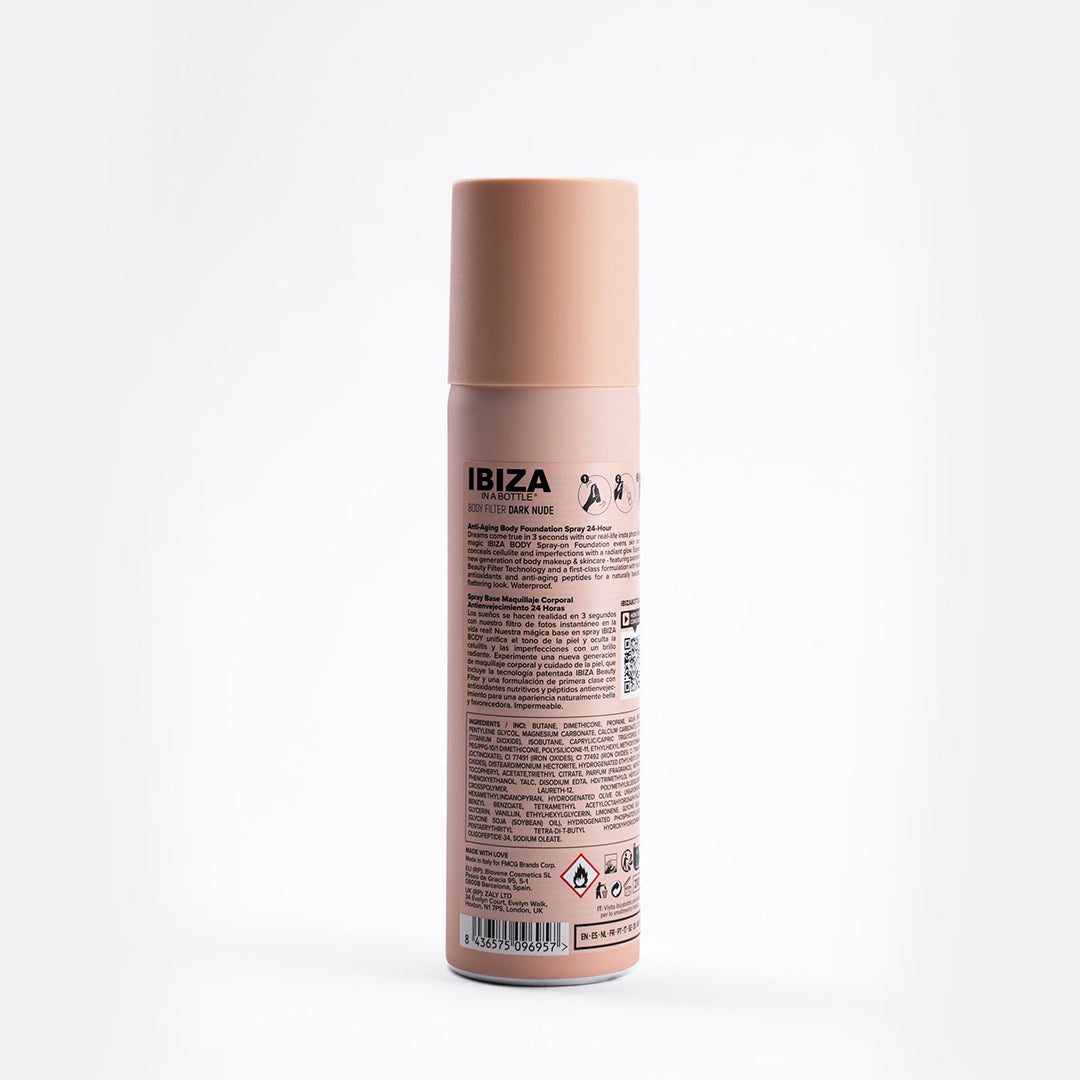 IBIZA 3-SEC BODY FILTER Dark Nude Anti-Aging Instant Spray-on Leg & Body Foundation Advanced Skincare